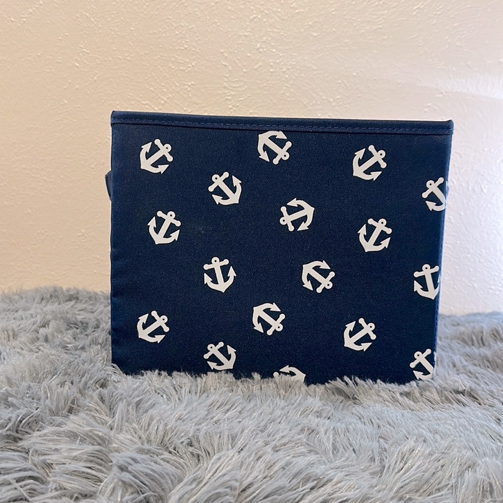 Nautical anchor fabric storage bin